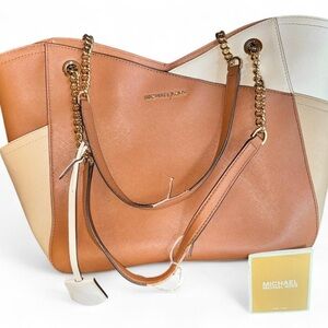 MICHAEL KORS Jet Set Large Saffiano Leather Shoulder Bag